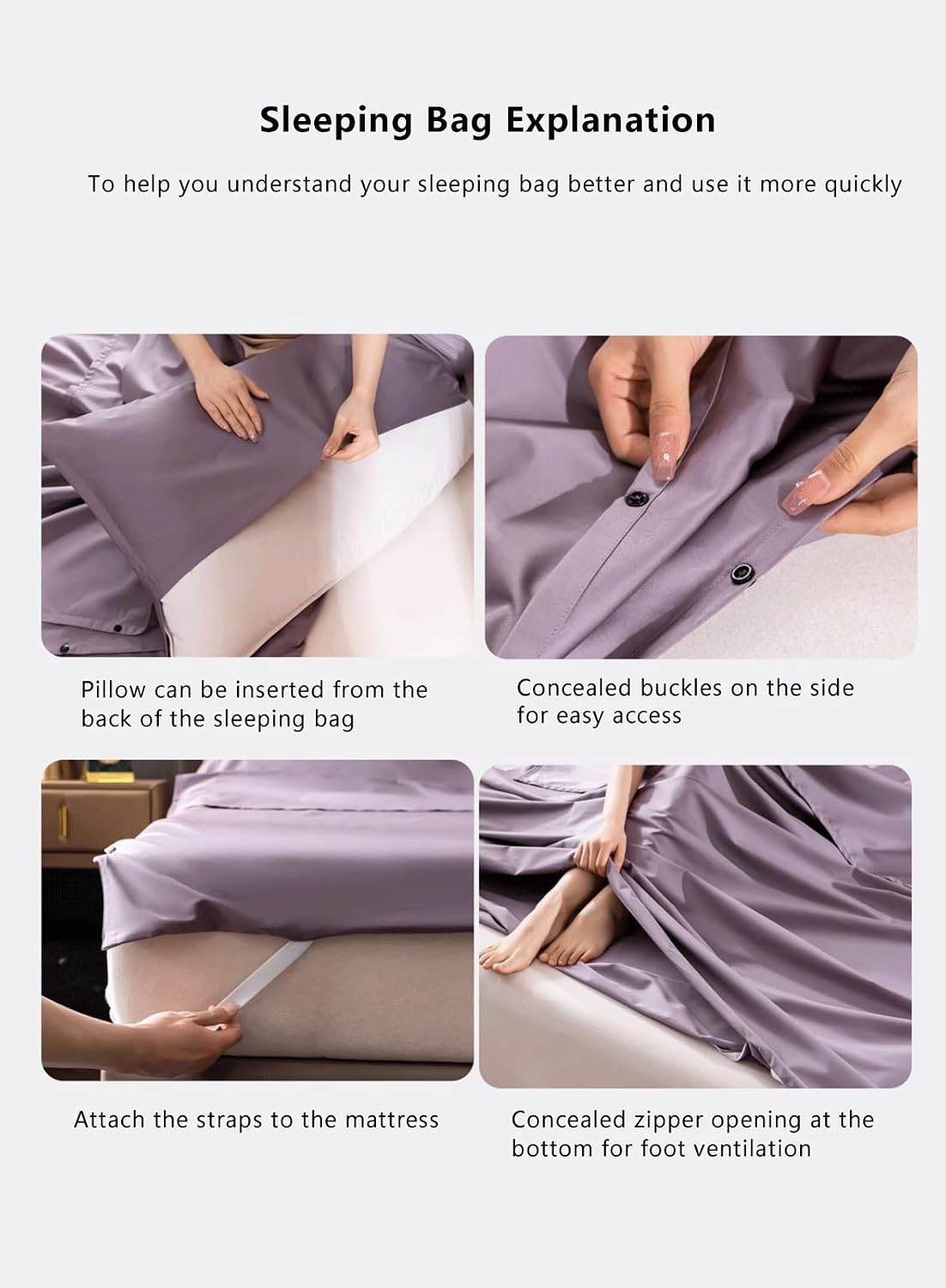 RUZGAR 100% Cotton Sleeping Bag Liner with Zipper Adult Travel Sheet Sleep Sack Single Double Travel Sleeping Bag for Hotels Camping Hiking (Color : Green, Size : 130x210cm-51x82)