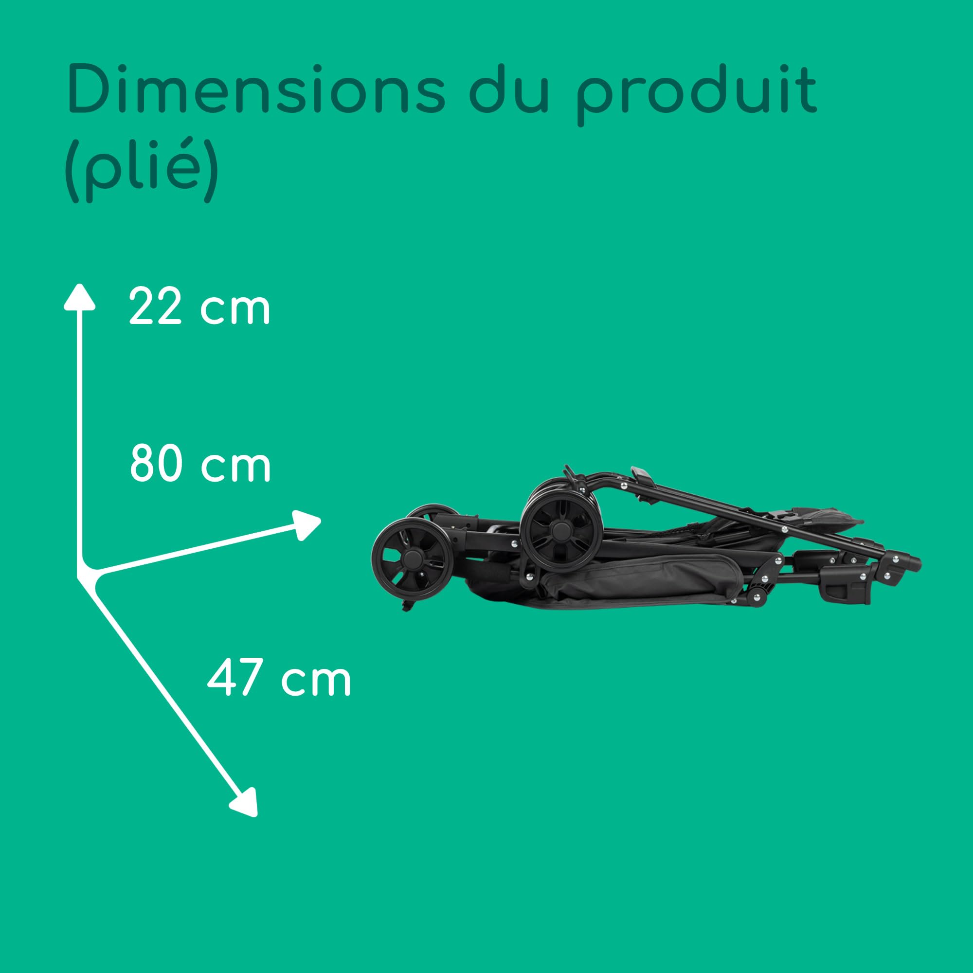 Bebeconfort Snow Poussette Canne Compacte Bébé 0-15 kg Naissance à 3,5 ans Voyage Ultra Légère Pliable Mineral Graphite