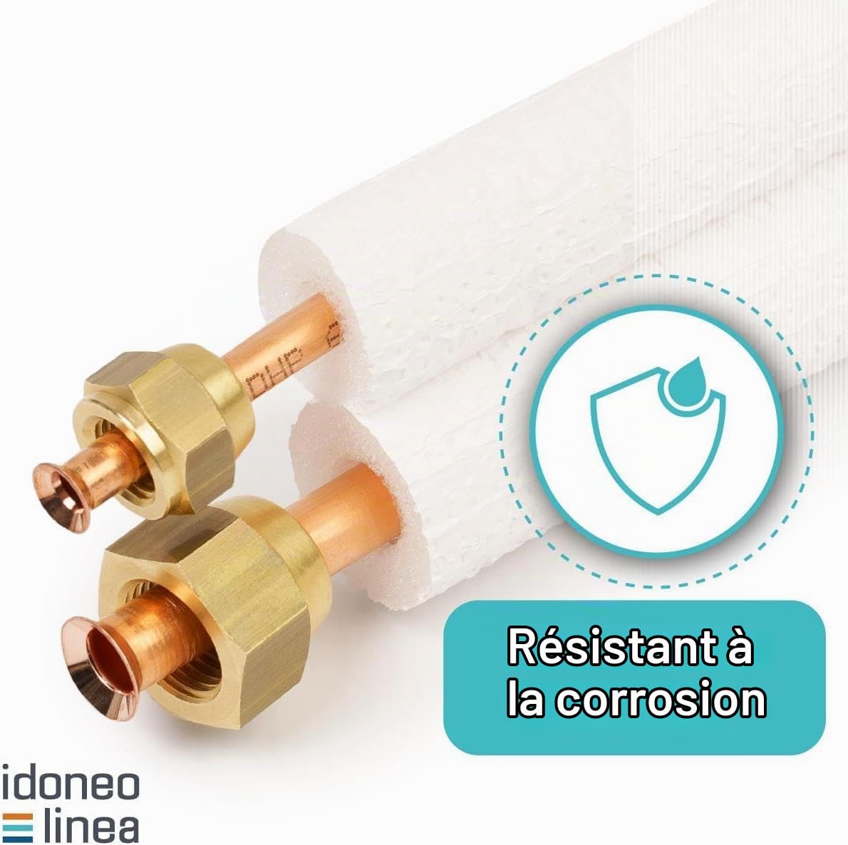 Conducteur de réfrigérant 1/4" + 3/8" Conduites en cuivre isolé pour 9000/12000 BTU Kit de montage avec console murale Support mural 420 mm (3 m de long)