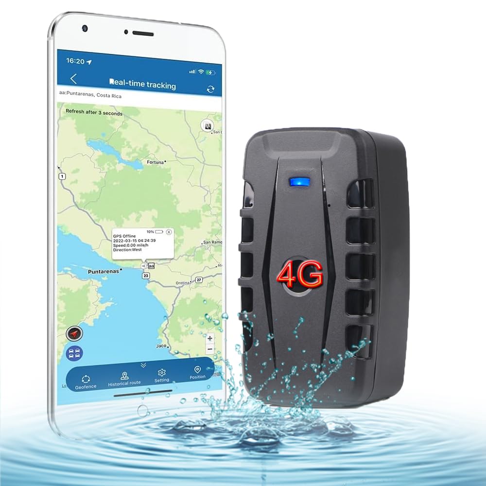 Winnes Big Battery GPS Tracker TK918C Wireless Strong Magnetic Car Tracker No Monthly Fee Anti-Lost Real-time Location Tracking with Smartphone,Computer, SMS 4G Global Monitor Tracker