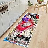JUST BREATHE Graffiti Abstract Runner Rug 'Follow Your Dreams' Pop Art Street Art Cool Inspiring Area One Million Dollar Bathroom Bedroom Home Office 59'x24'