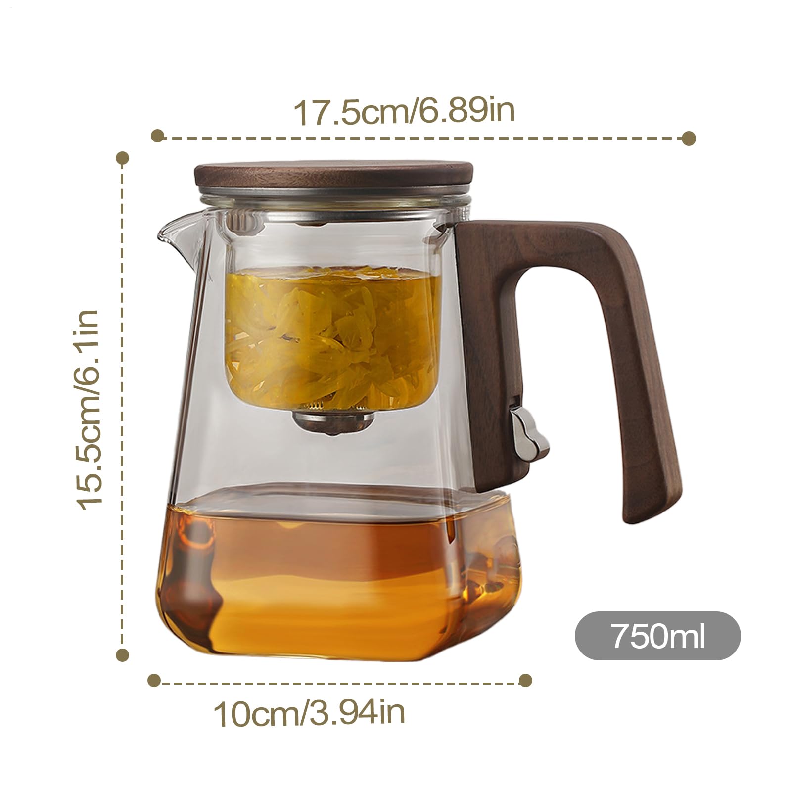 Teiera in con infusore, teiera per infusore per il tè Teiera in con filtro | Set da tè con filtro magnetico in per teiera multifunzionale con separazione 'acqua per tè Oolong nero verde caldo o