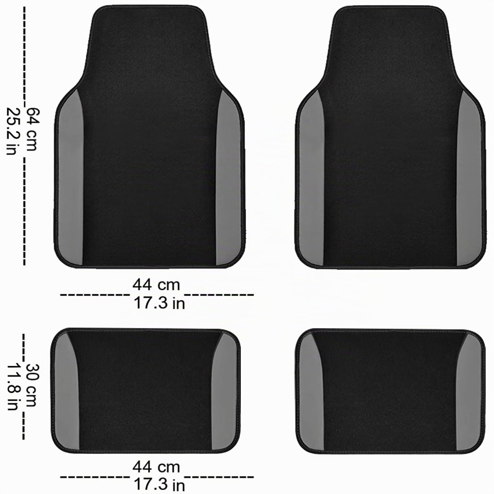 Flying Banner Ensemble complet de 4 housses de siège avant en maille de fibre de carbone compatibles avec les accoudoirs et antidérapants pour la plupart des berlines, camions, camionnettes, SUV (noir