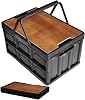 Camping Storage Box, Foldable, 9.8 gal 35 L Handle Storage Box, Camping Supplies, Outdoor Box, Container Box, Foldable, Camping Box, Storage Box with Lid, Container Box, Trunk Storage, Large