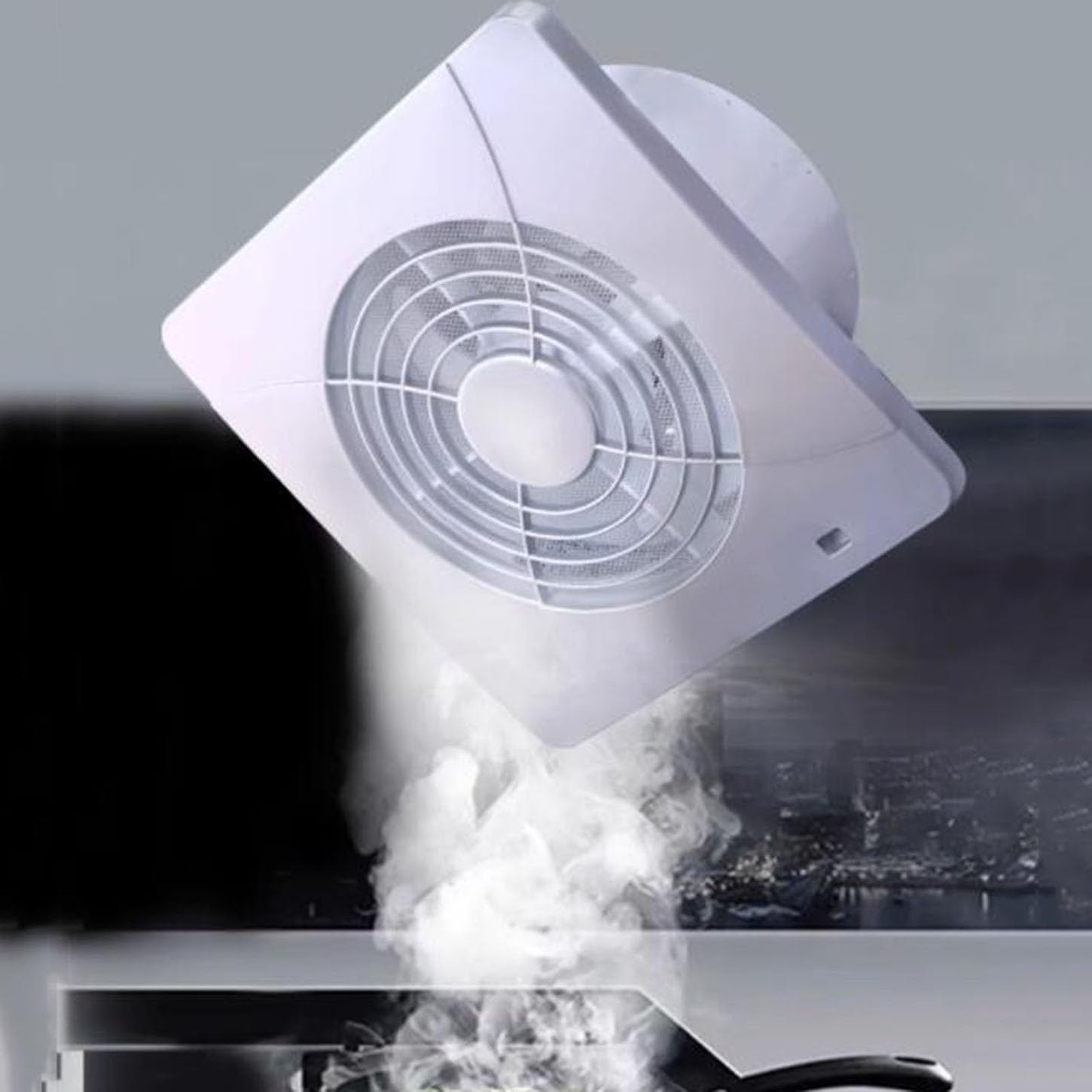 Estrattore Aria con Indicatore Luminoso,252 M³/Ora Aspiratore Bagno,Ultra Sottile Ventola Aspirazione Cucina,Design della Valvola di Ritegno A Feritoia, per Idroponica,Garage,4 Inches