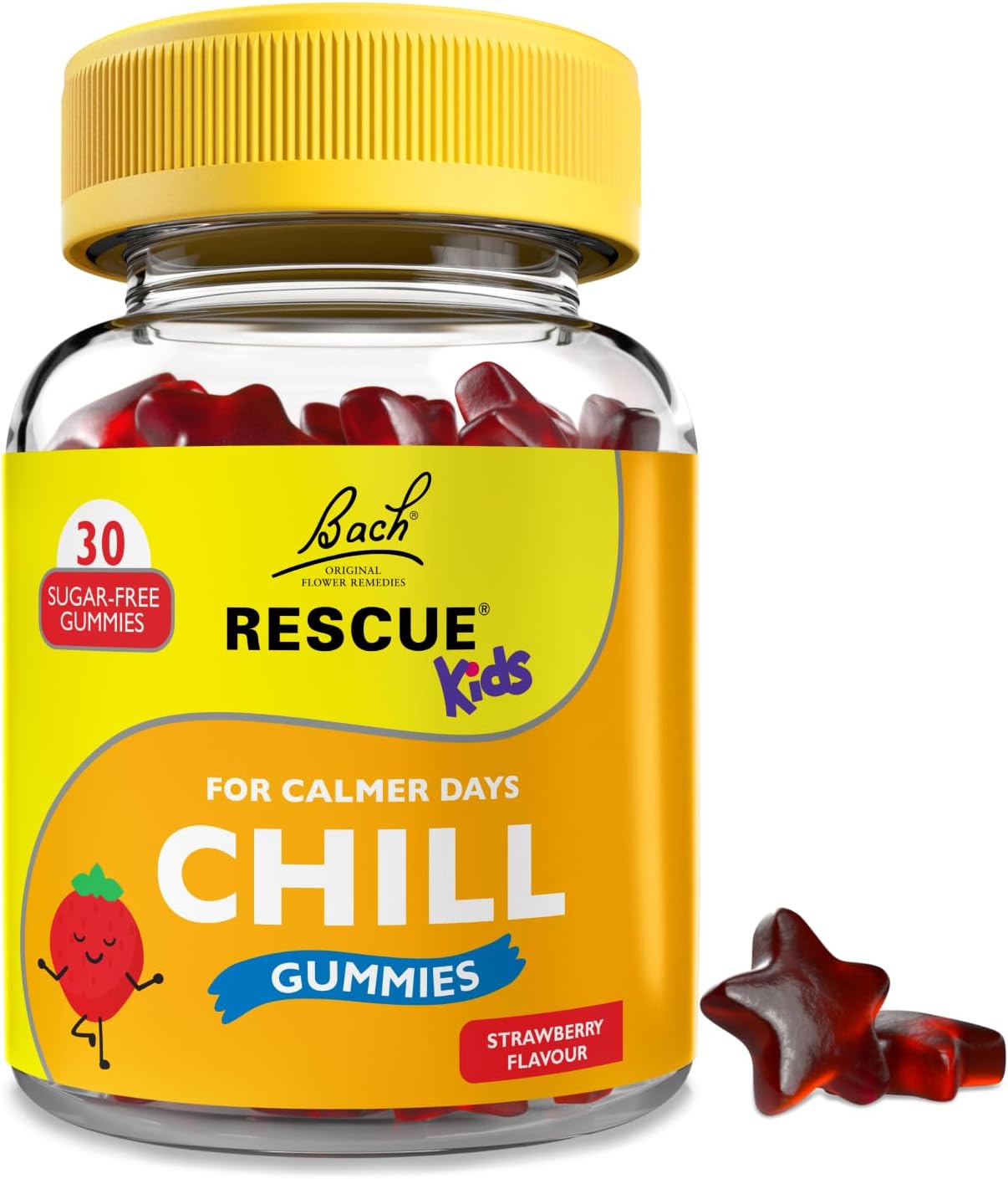 RESCUE Kids Chill Gummies | Strawberry Flavour | Gentle Support for Growing Emotions | Bach™ Original Flower Essences | 30 Vegan Gummies 
