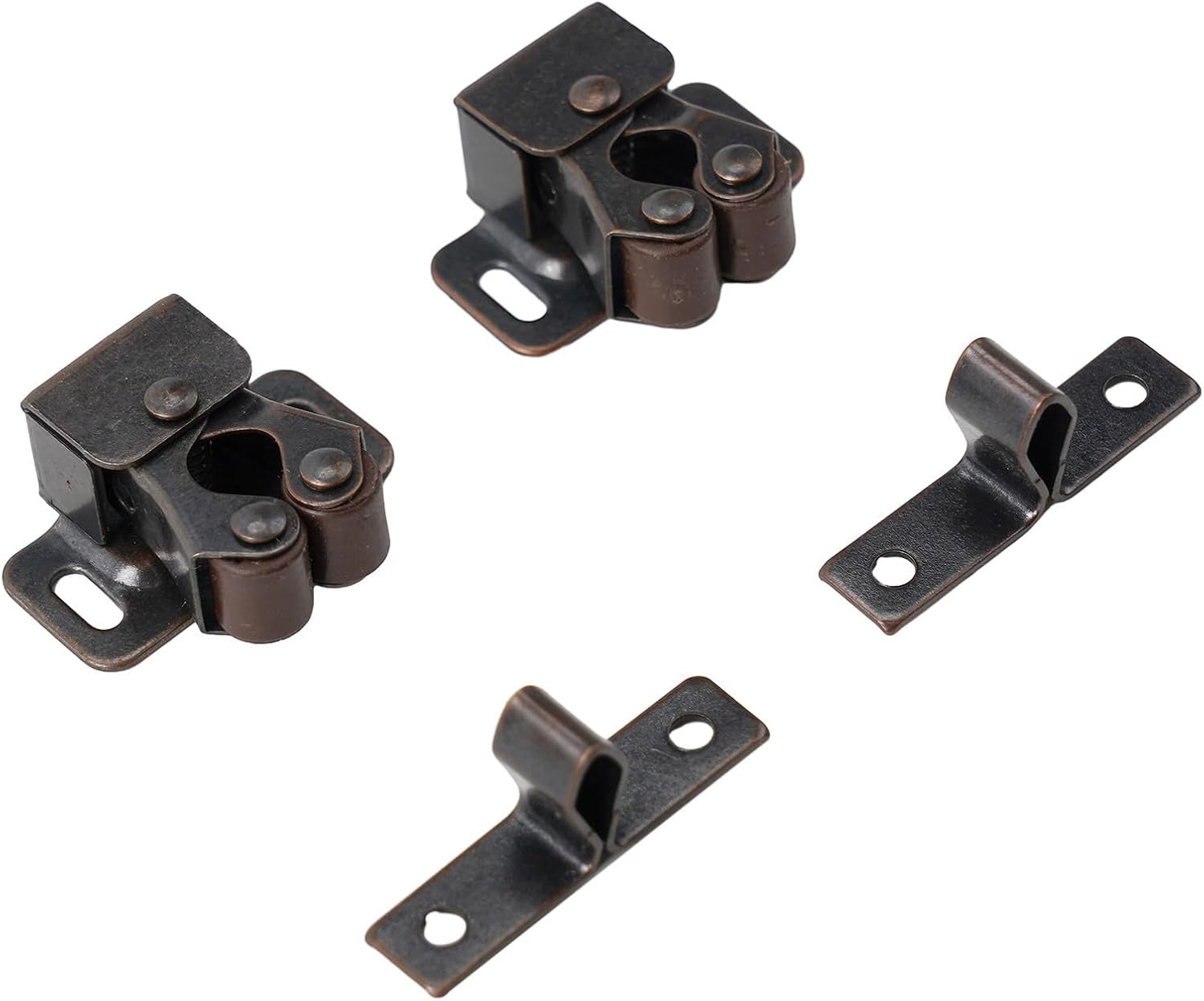 Double Roller Catch Lock Latch for Cabinet Doors Secure Closure for Cupboards Suitable for Caravans Motorhomes Boats Stainless Steel (Red Bronze)