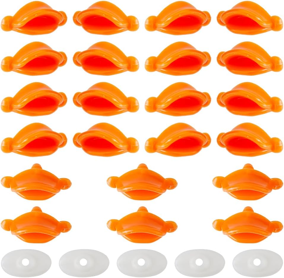 DICOSMETIC 50Pcs 25mm/0.98" Plastic Duckbills Duck Mouth Craft Doll Mouth with Spacer Orange Safety Mouths Dolls Duck Doll Beak Accessories for DIY Puppet Plush Animal Making
