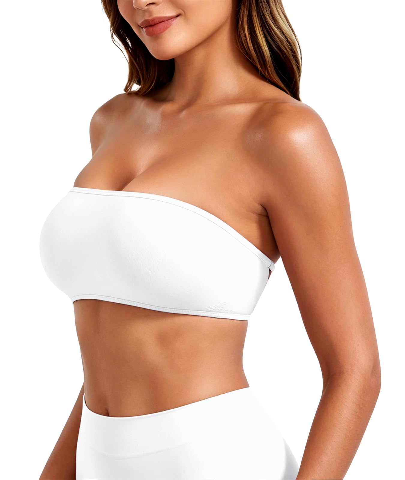 YEOREO Nahtlos Bandeau BH Damen Non Slip Trägerloser BH Damen ohne Bügel Gepolstert Rückenfrei Tube Top Damen Push Up Strapless Bra Schulterfrei BH