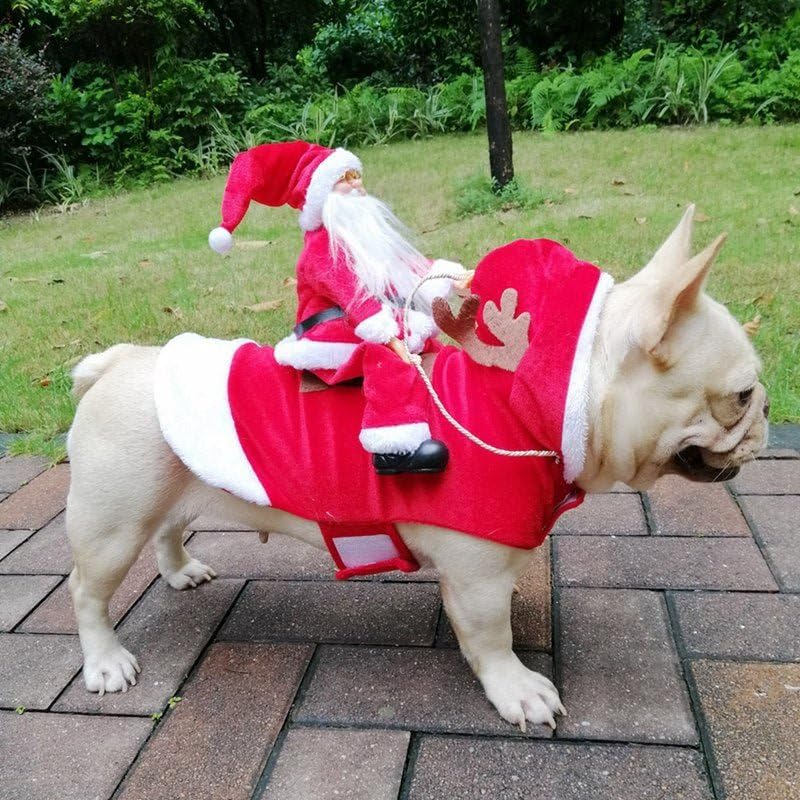 Christmas Dog Santa Cosplay Outfit | Carnival Pet Costumes Apparel - L