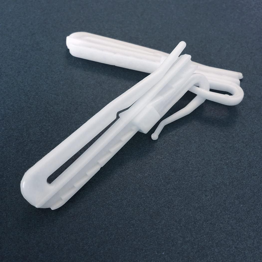 30 pcs Curtain Hooks Plastic Adjustable Depth Pinch Pleat Drapery Hooks for Pleated Drapes Shower Curtain Hooks (85mm)