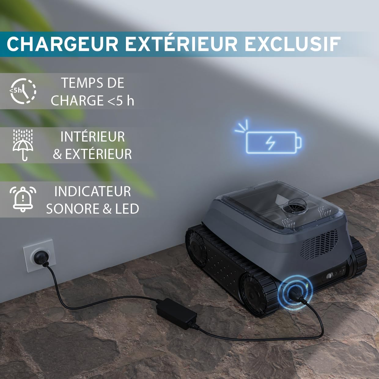 Zodiac Freedom OF42 IQ. Robot Nettoyeur de Fond sans Câble. Piscines jusqu'à 50m²