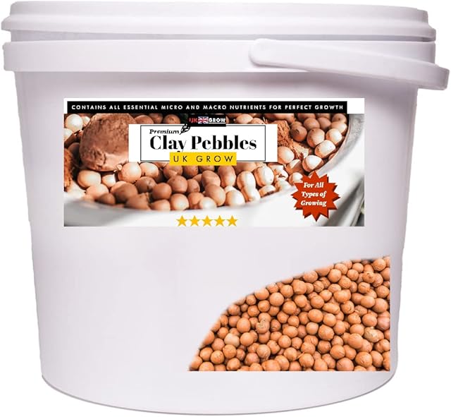 UK GROW Premium Bucket of Clay Pebble Hydroponic Substrate 1L 2L 3L 5L 10L 20L (5L)