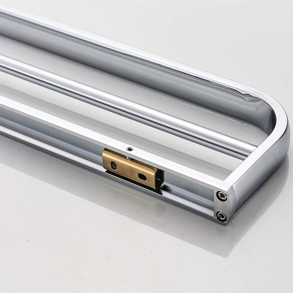 Portasciugamani moderno a parete a doppio strato, resistente, in acciaio inox SUS304, con finitura cromata, per bagno e cucina.
