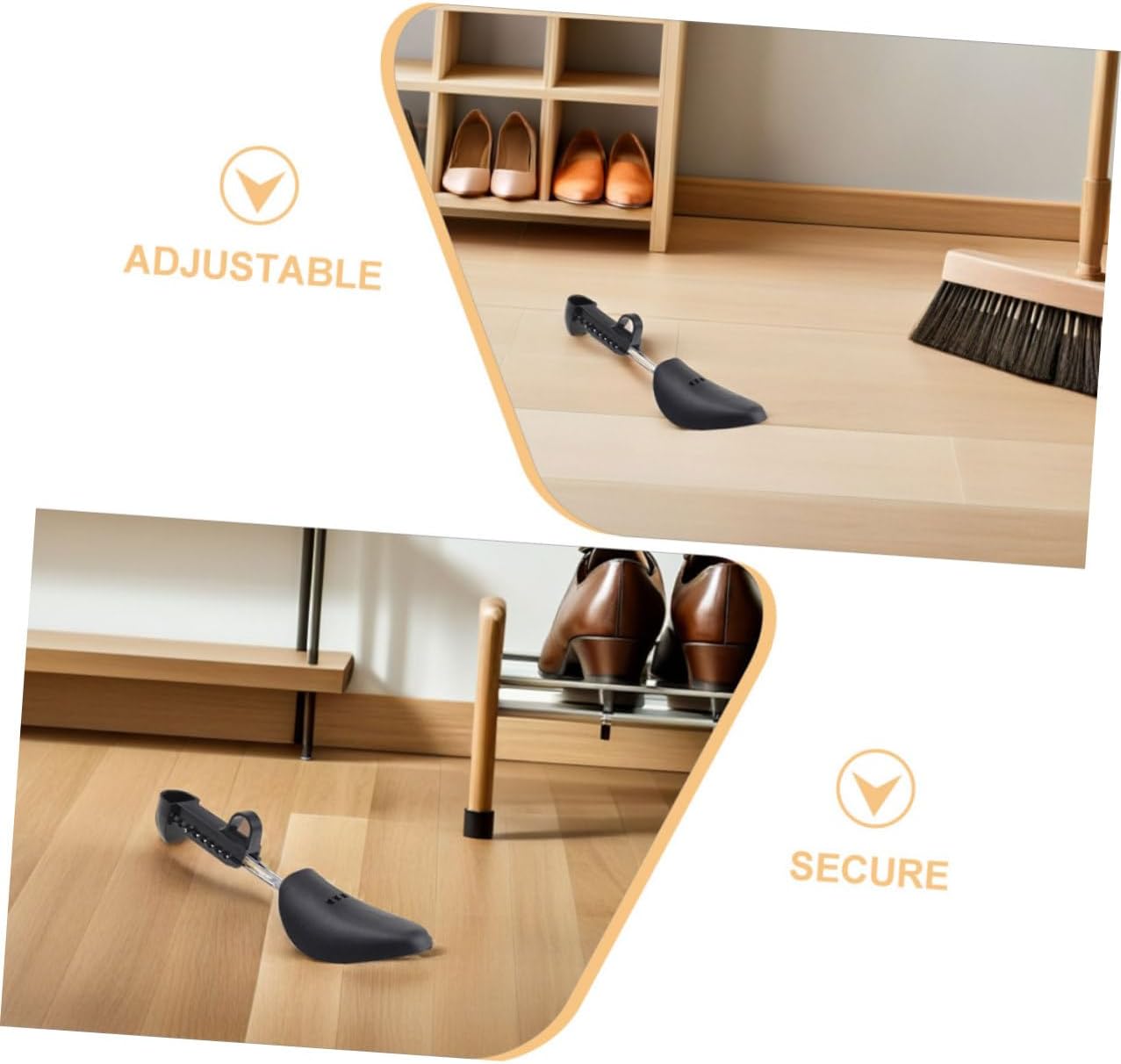 8 Pairs Adjustable Plastic Shoe Trees for Men Boot Support Shaper and Shoe Stretcher Wide Feet Preventing Wrinkles and Maintaining Shape for Sneakers