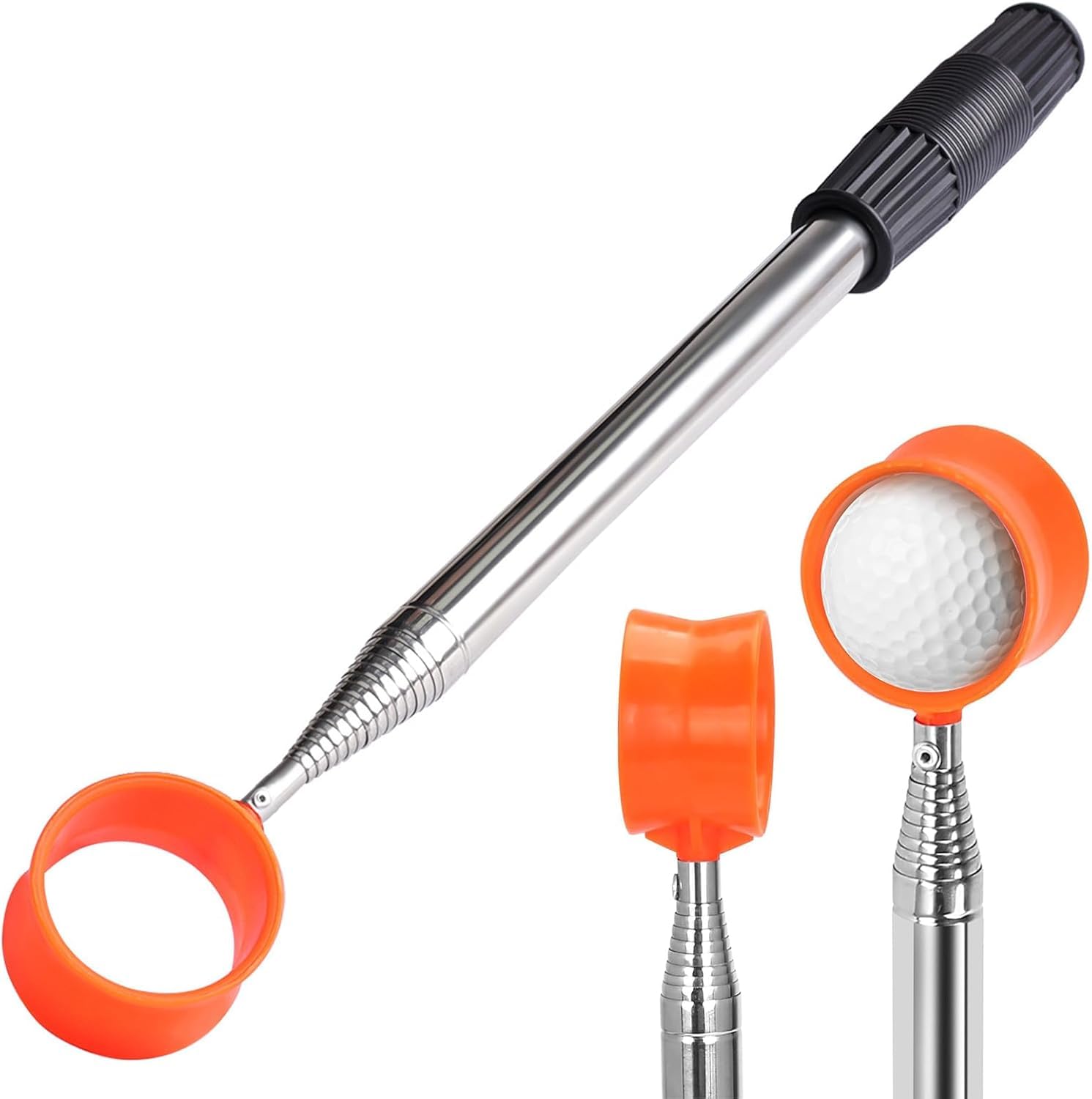 Ballangel Golf, Teleskopisch bis 5,5m, Aluminium-Schaft mit Nylon-Korb, Golf Zubehör zum Aufheben von Golfbällen (15FT)