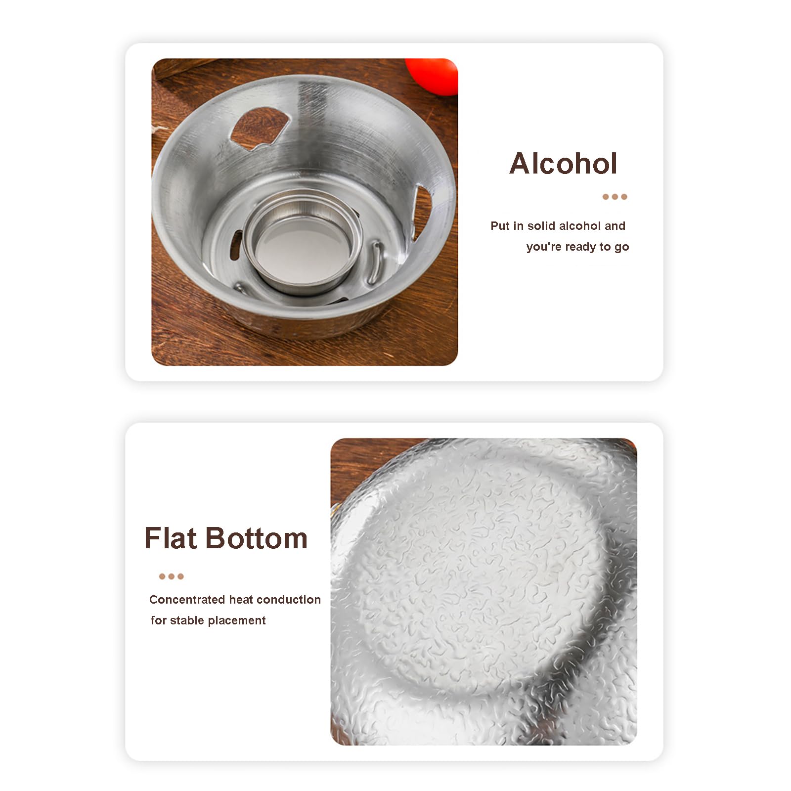Juego de platos calentadores de alimentos para buffet con doble mango y estufa de cocina, vajilla de acero inoxidable 304 para bodas, fiestas, banquetes, eventos