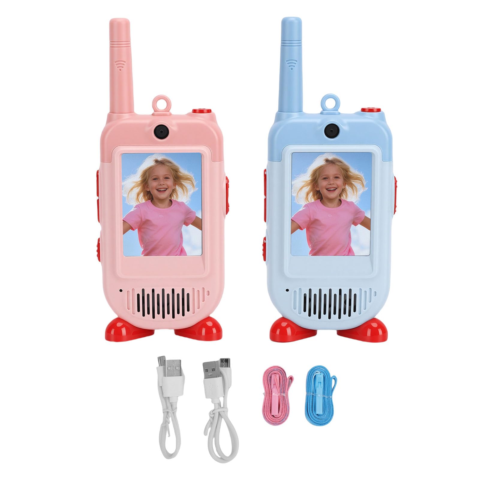 Generic Talkie-walkie Vidéo pour Enfants, Lot de 2 Interphones Vidéo Rechargeables Portables avec Interaction en Direct, Transmission Sonore à Signal Fort, Talkie-walkie pour Jeu