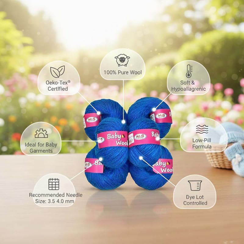 Image of M.G Enterprise 100% Acrylic Wool Multi Royal (Pack of 8) Baby Soft Wool Ball Hand Knitting Wool /Art Craft Soft Fingering Crochet Hook Yarn, Needle Knitting Yarn Thread Dyed -Q