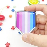 Vista 2 de Overdecor Bigender Pride - Calcomanía de bandera de género con emblema LGBT para parachoques (paquete de 2)