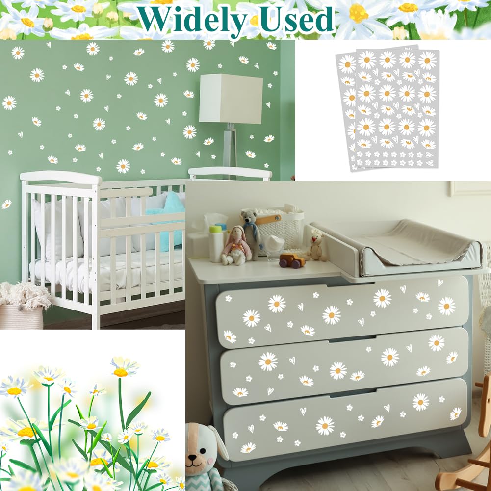 Daisy Adesivi Bici 2 Fogli Impermeabile Telaio Bicicletta Fiore Decorativo