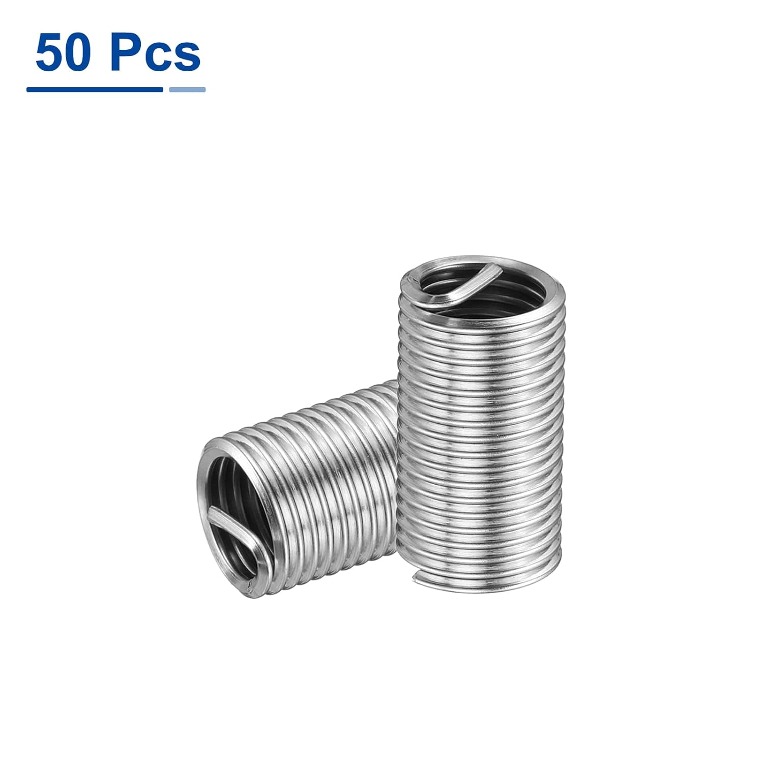uxcell 50pcs Wire Thread Inserts M12 x 1.75 3D(36mm) Metric 304 Stainless Steel Helical Type Coiled Thread Repair Kit Wire Screw Threaded Sleeve Sheath for Mechanical Equipment