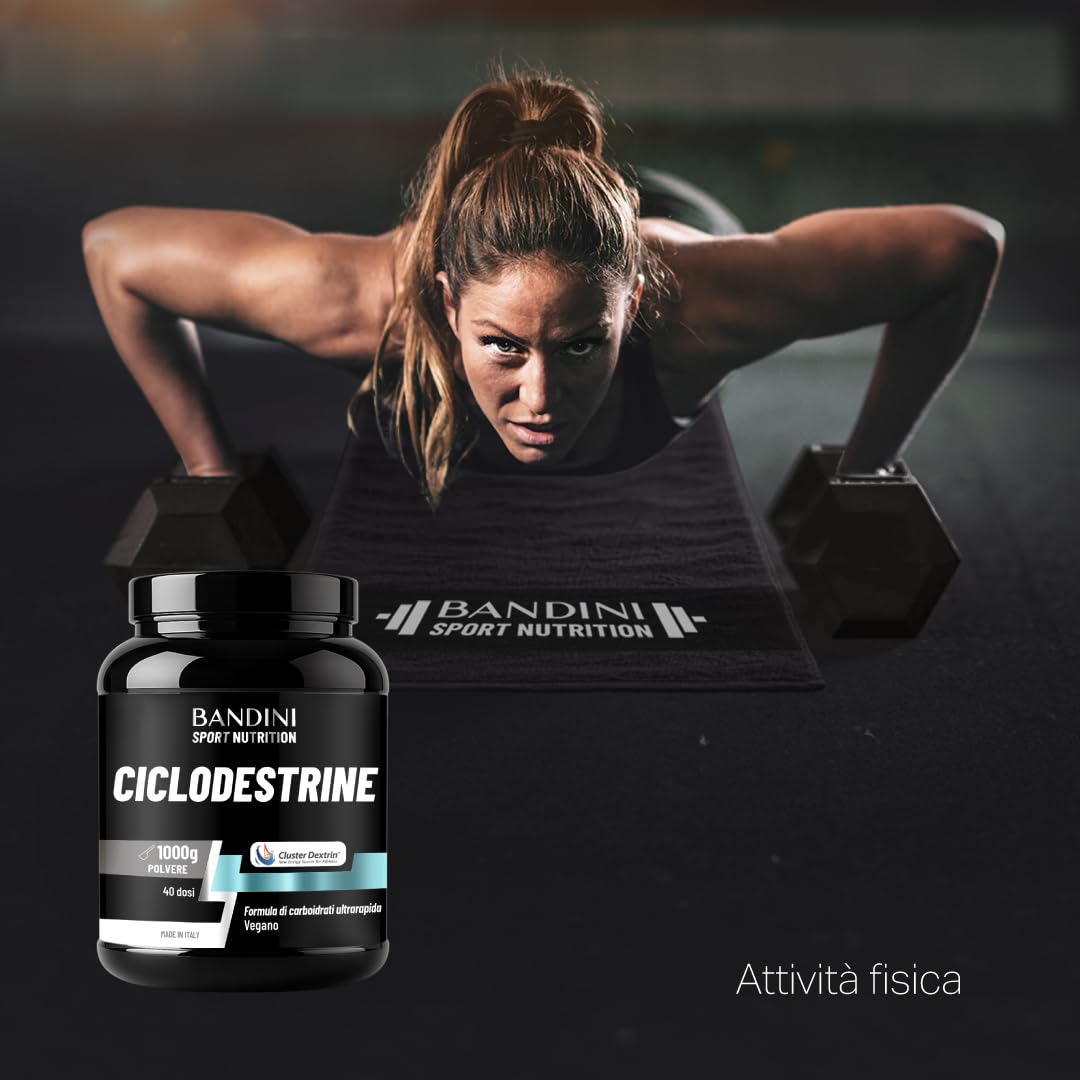 Bandini® Destrina Ciclica Polvere (Cluster Dextrin®) 1000 g - Carboidrati premium ad alta ramificazione - Energia potenziata grazie alla formula brevettata - Vegan