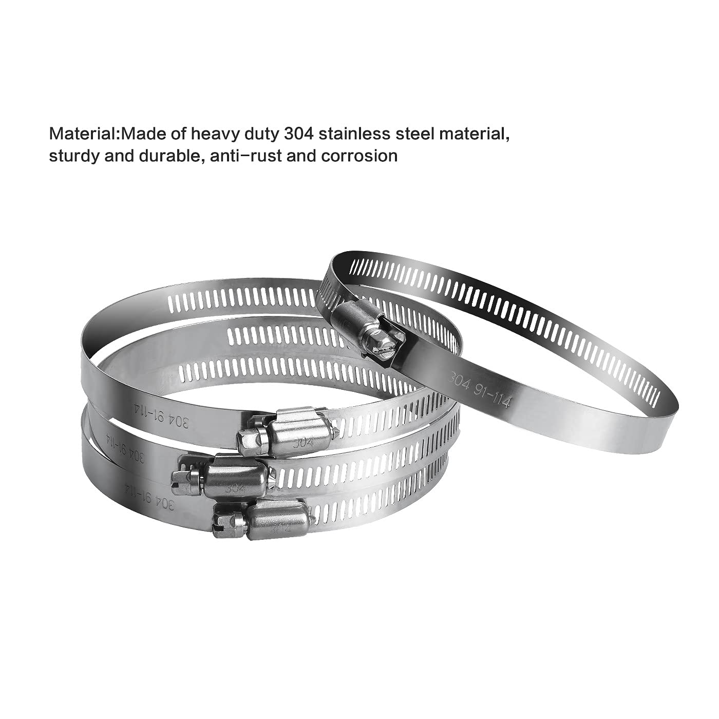 6 Pièces Collier De Serrage Métallique Réglable 91-114mm, Collier De Serrage Inox Pour Tuyau D'Évacuation, Ventilation De Séchoir, Tubes | Leroy Merlin