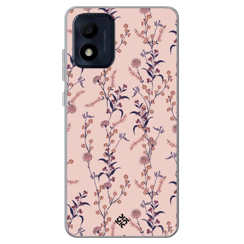 Movilshop Case for [Alcatel 1B 2022] Botanical Drawing [ Botanical Designs of Various Types of Flowers ] Flexible Silicone Transparent Case Cover Gel for Smartphone.