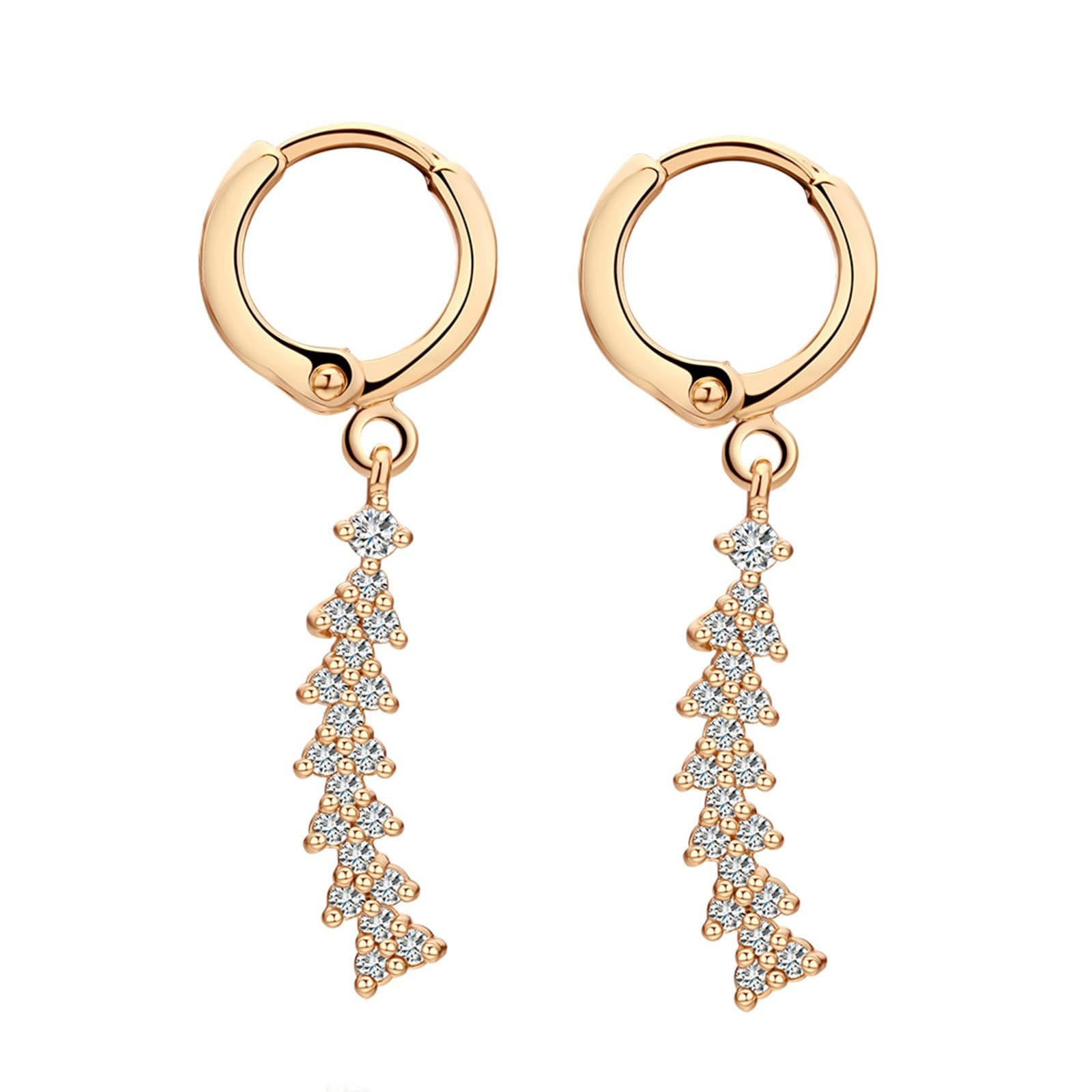 AMDXD Pendientes para mujer de oro 375 de 9 quilates, triángulo con moissanita, pendientes sin níquel, oro amarillo Au375