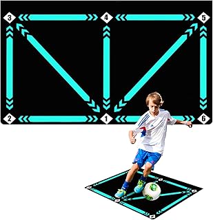 ELLECILA Football Training Mat, 40 * 60 CM Non-Slip soccer Skills Mat, Football training equipment for improving Dribbling, Dribble Ball Control soccer Mastery Mats for Kids