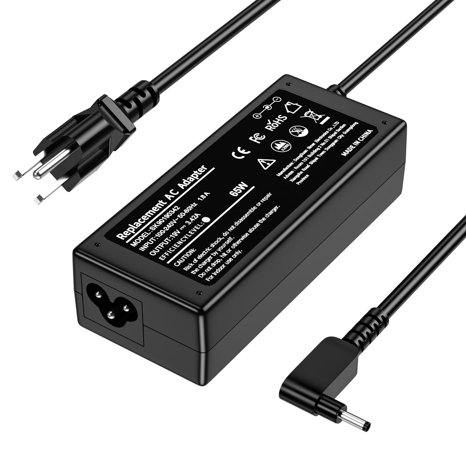 65W Laptop Charger for Acer Aspire 3 A315-24P-R7VH A314-(23P 36P) A315-(23 31 58 59) Spin 14 Aspire 5 15 Slim A515-(44 45 46 54 55 56 57 58) N23C3 Aspire Premium Go 15 AG15-31P AC Adapter Power Cord