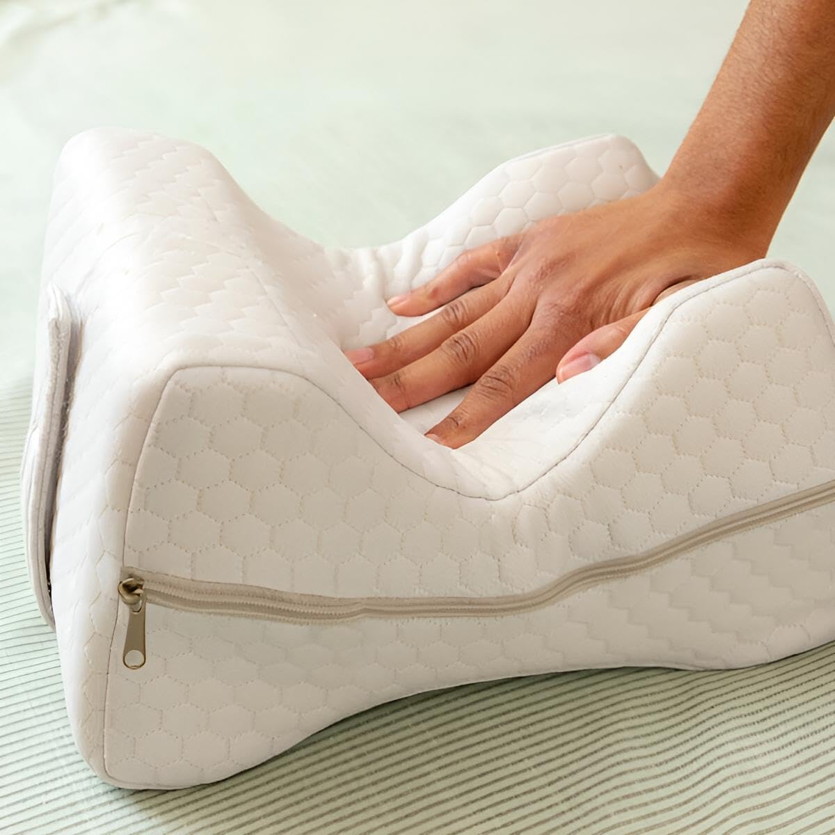 Premium Beinkissen für Seitenschläfer mit abnehmbarem Bezug | Kniekissen nach Hüft-OP zum Schlafen | Hochlagerung Rückenschläfer | Rücken, Hüfte, Knie, Beine entlasten