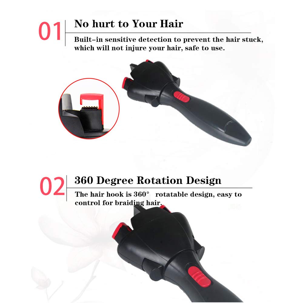 Machine à dreadlocks, Outil de torsion rapide pour cheveux, Machine à tresser automatique, Alimentation USB incluse, Appareil portable pour coiffure facile