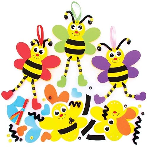 Baker Ross FE363 Bumble Bee Craft - Kits de decoración para colgar  Paquete de 5, actividades creativas de arte y manualidades para que los niños