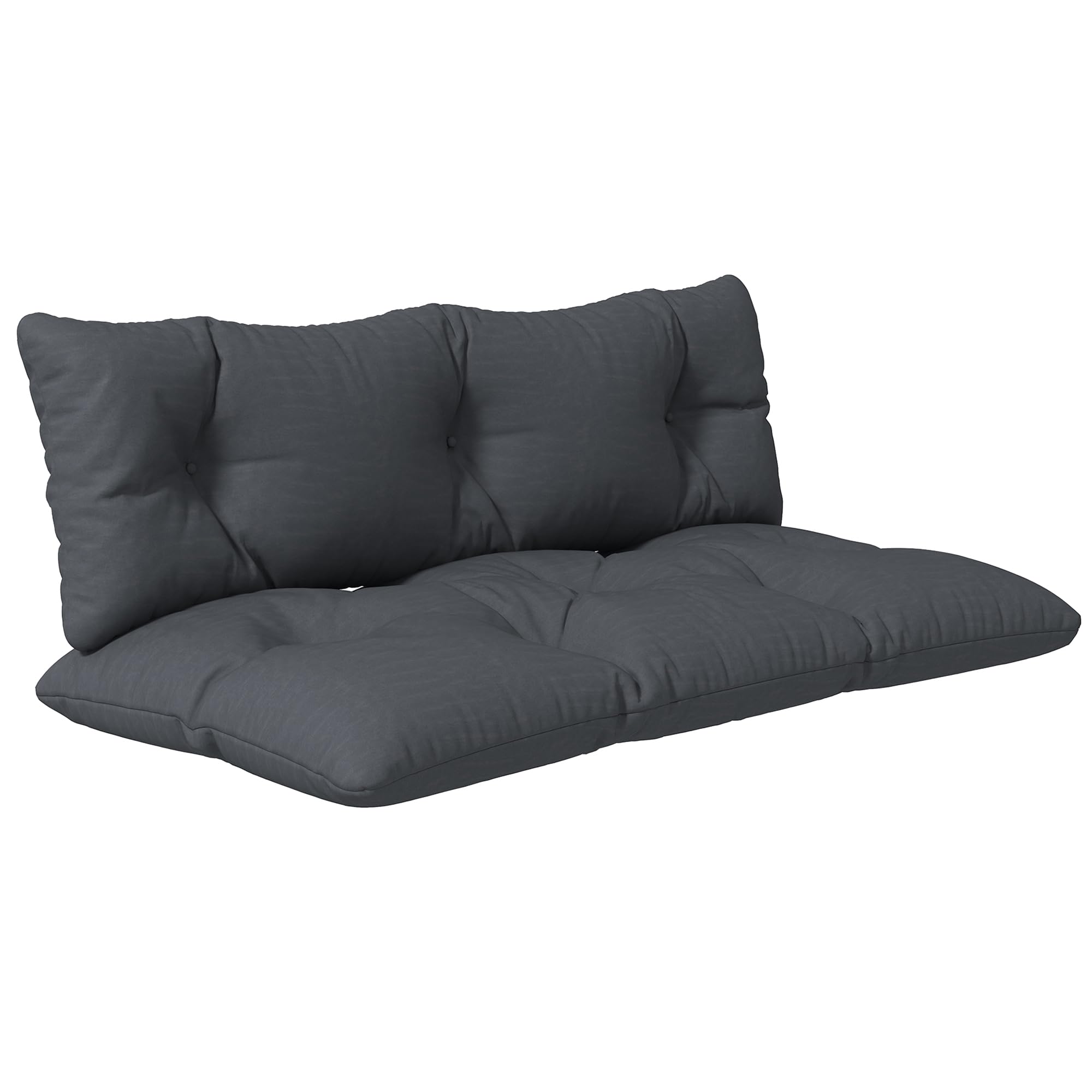 Outsunny Ensemble de 2 Coussins d'extérieur pour Banquette canapé 1 Coussin d'assise et 1 Coussins de Dossier Polyester Gris