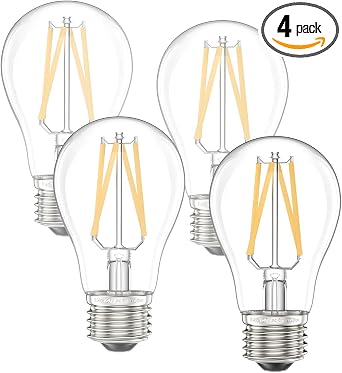 E26 LED Bulb, Dimmable A15 Led Bulb 6W=60 Watt Warm White 2700k LED Light Bulbs, E26 Medium Base Vintage Led Edison Bulb for Ceiling Fan,Vanity,Refrigerator,Wall sconces Light Bulb4 Packs