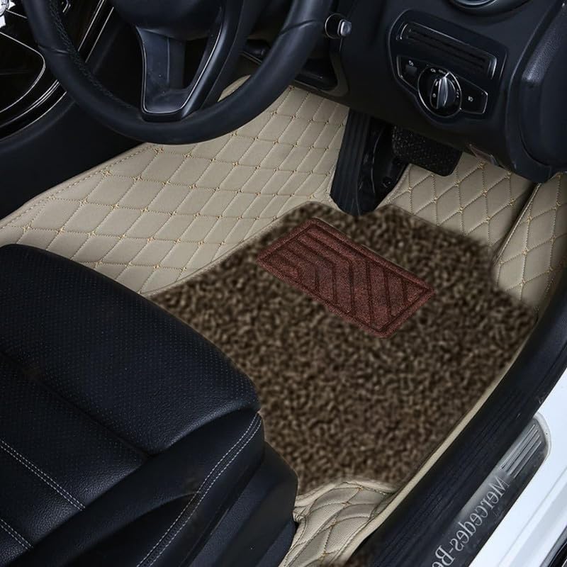 Image of Mr Mattie 7D Car Floor Mats Compatible with Volkswagen Jetta, Beige