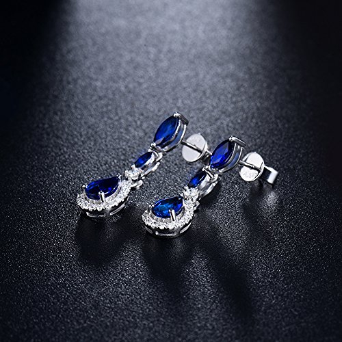 Lanmi 14K White Rose Yellow Gold Natural Emerald Sapphire Tourmaline Ruby Tsavorite Topaz Drop Dangle Earrings For Women Girls #TOP3