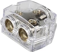 Vista 3 de Calibre 1X0 en 2X0 Gauge Out Car Power/Ground Distribution Block Clear PD-05C-0GA