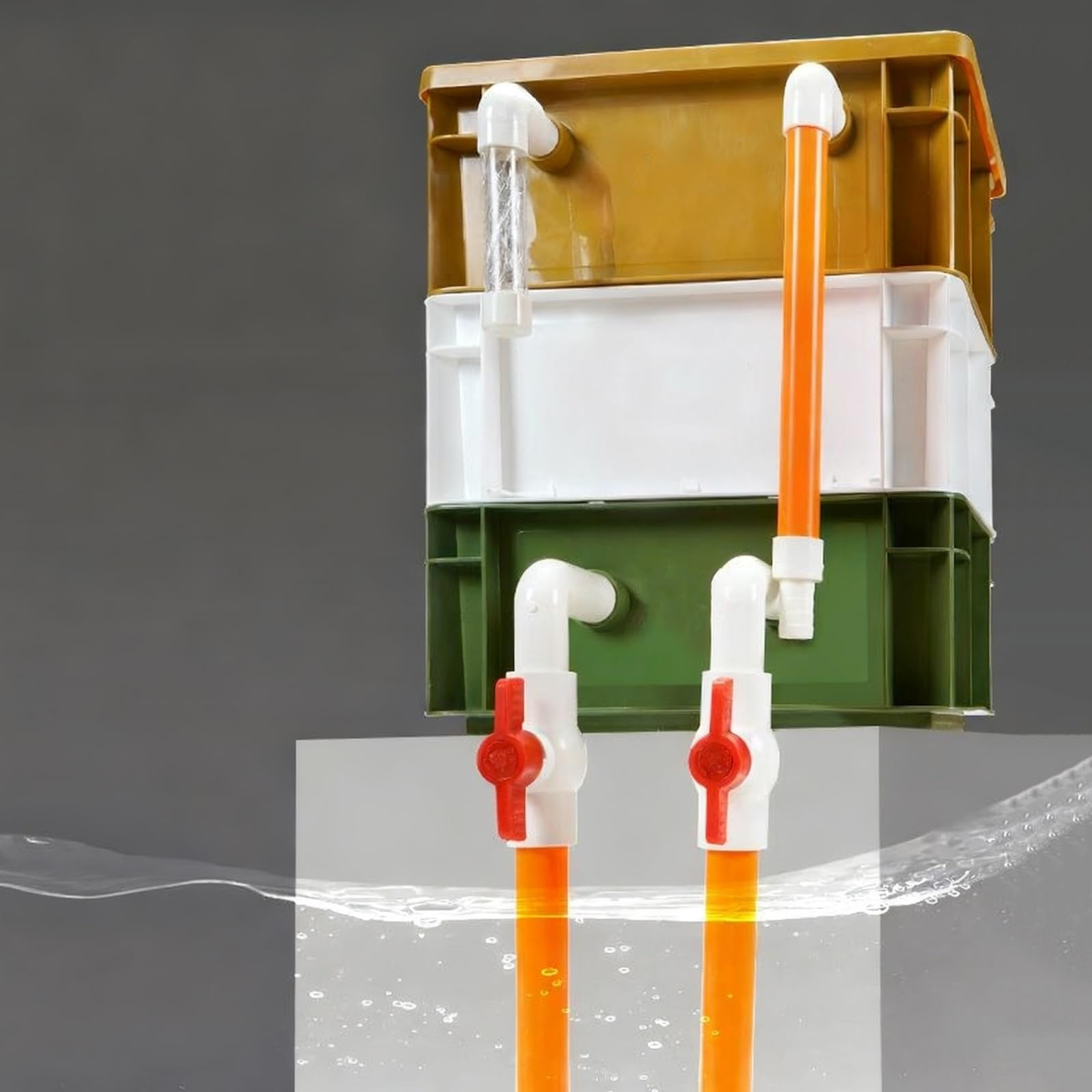 Filtro per acquario a 3 strati con flusso regolabile, sistema di filtraggio ad alto fatturato per stagni Koi e acquari