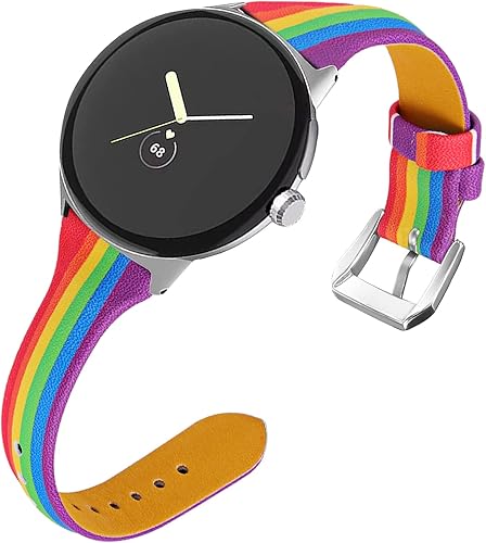Correa de cuero compatible con la correa de reloj de Google Pixel Watch, correa de repuesto transpirable para Google Pixel Watch, accesorios de