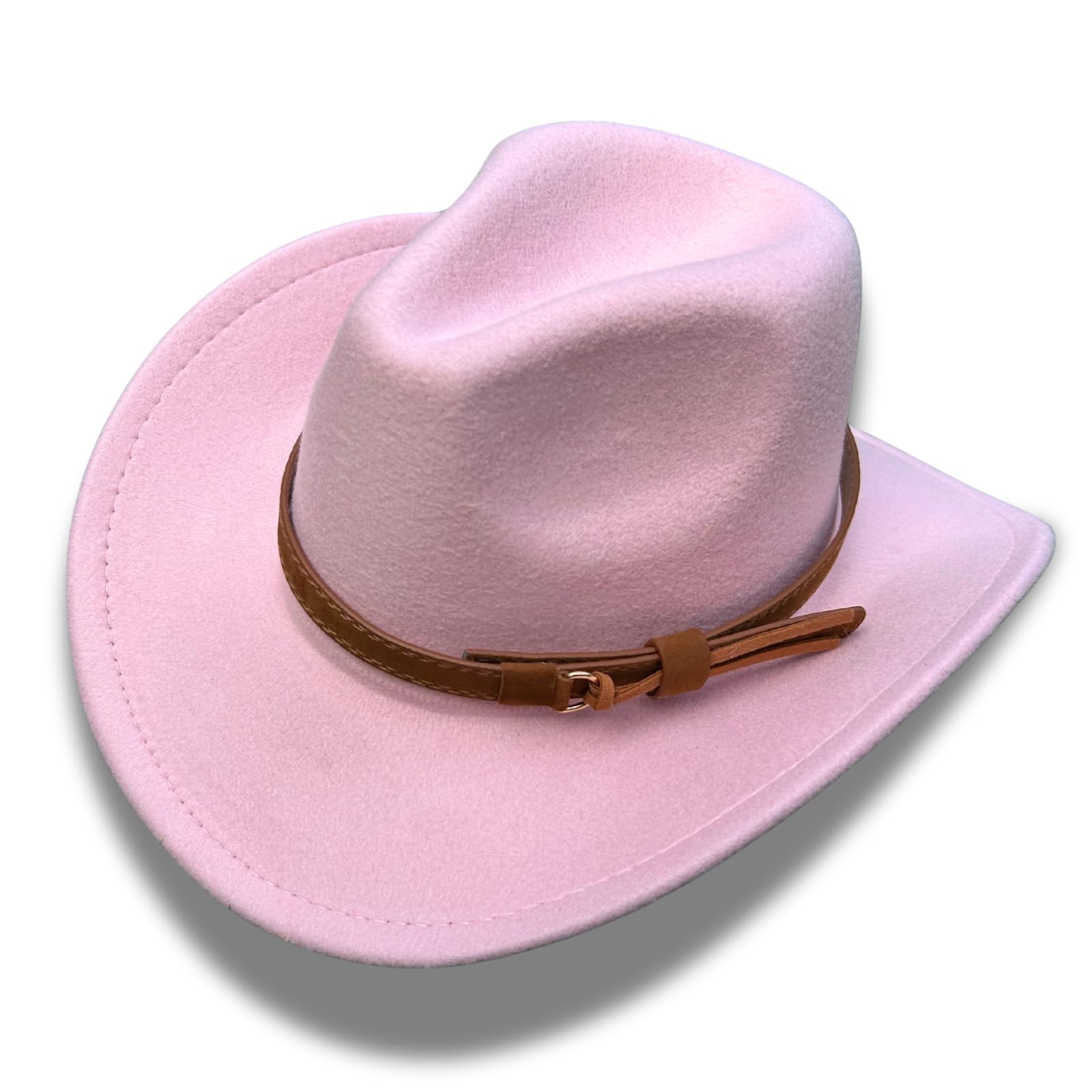 Toddler Baby Cowboy Hat, Boys Girls Cowgirl Hat with Leather Hatband, Wide Brim Infant Kids Western Cowboy Hat
