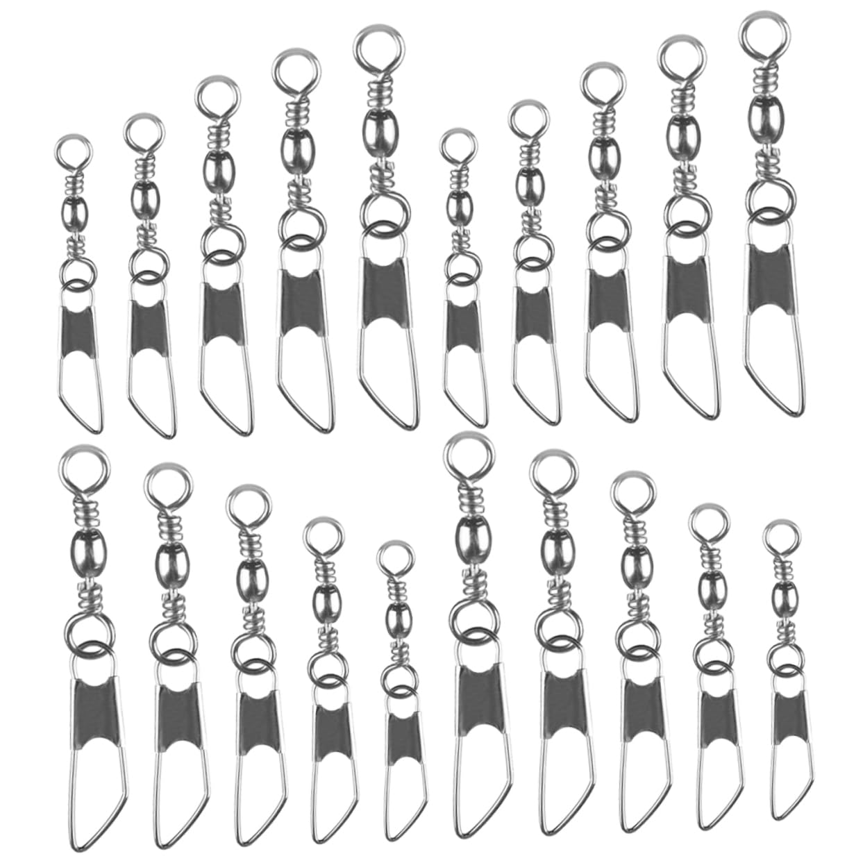 YARNOW 100 Pièces Émerillons à Roulement à Billes Connecteur Hameçon Émerillons Snaps Connecteur Matériel De Pêche en Eau Salée Métal Balle Accessoires De Pêche Faire Tourner Cuivre