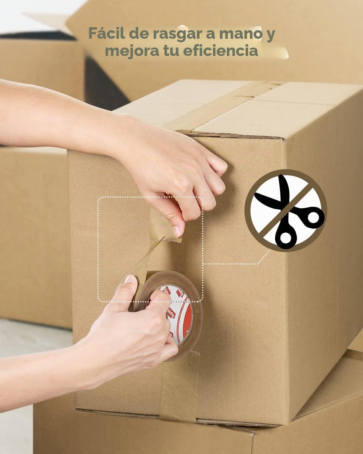 Dpm tapes - Cinta Adhesiva Ecológica De Papel, Resistente Al Envejecimiento, Imprimible, Mudanzas, Paquetes, Bricolaje, Silencioso y Fuerte Adhesivo (6)