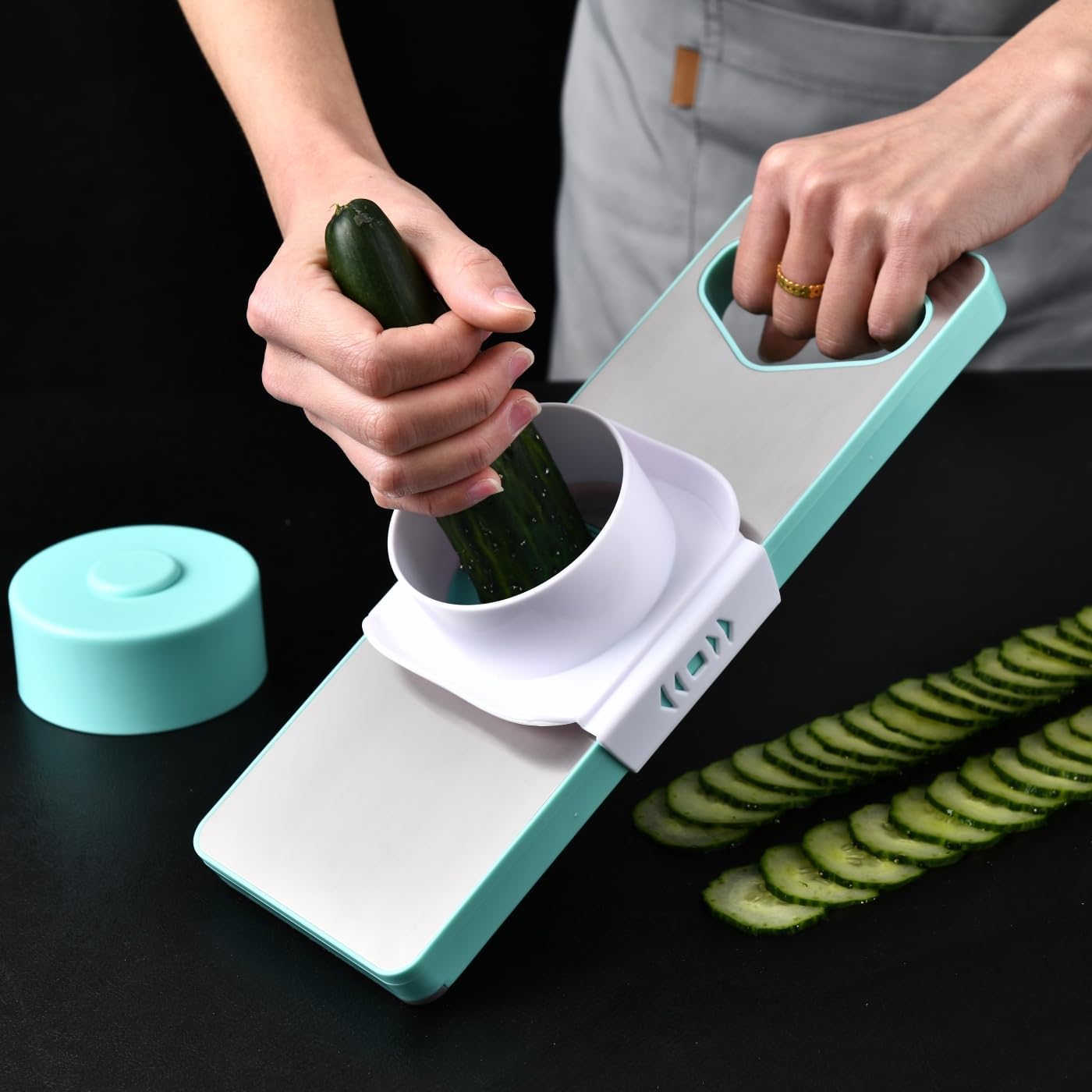 Upgrade your kitchen with safe mandoline slicer, adjustable settings for various food preparations, including vegetable chopping and potato fry cutting removable draining basket