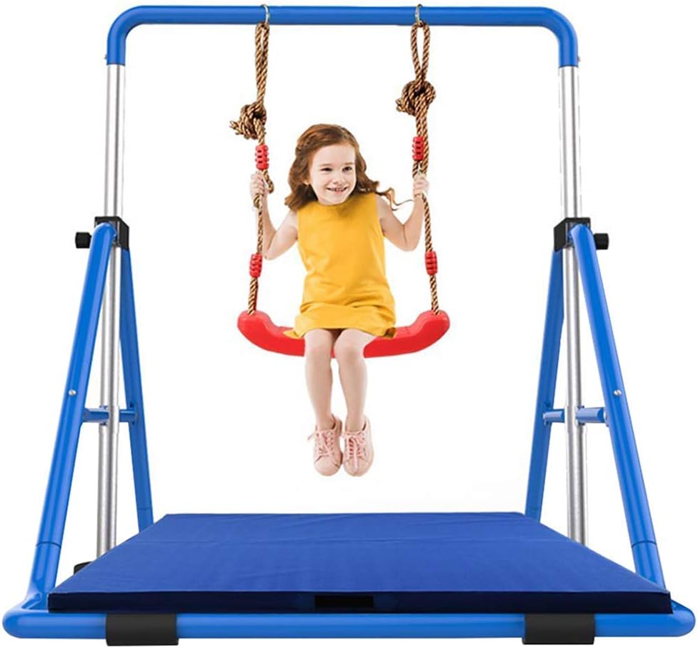 Sports Gymnastics Bars Adjustable Folding Gymnastic Kids Children Training Equipment Home Junior Training Bar High Bar,Blue,B (Blue B)