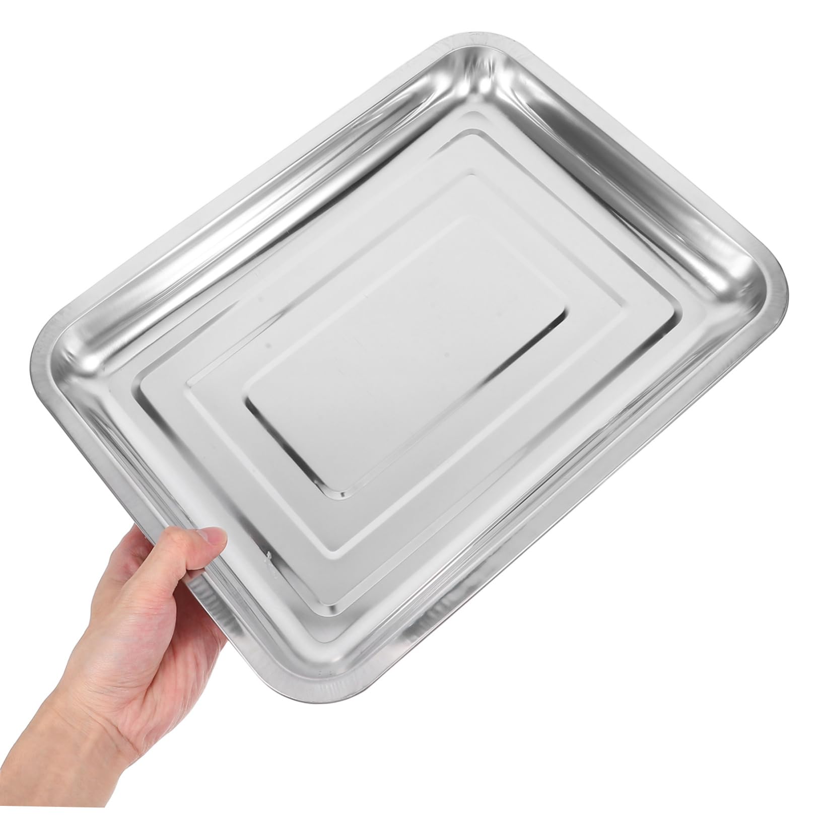 VICASKY Vassoio per Germinazione Semi 4 Pezzi in Acciaio Inox