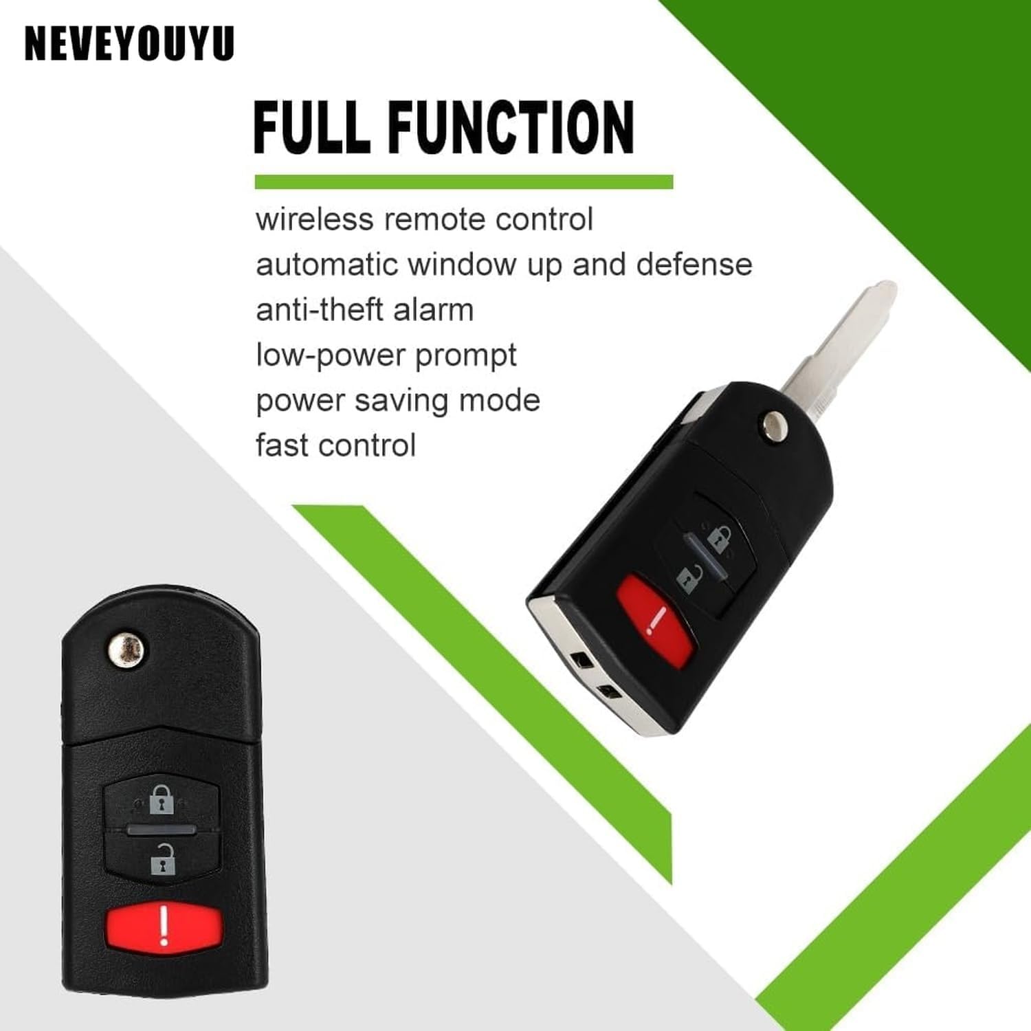 Simple Setup Keyless Entry Remote Key Fob Shell CASE Replacement for 3 Buttons Car Key for 2 06-15 for 3 5 11-15 for CX-7 07-13 for CX-9 07-15 1pc FCC KPU41788