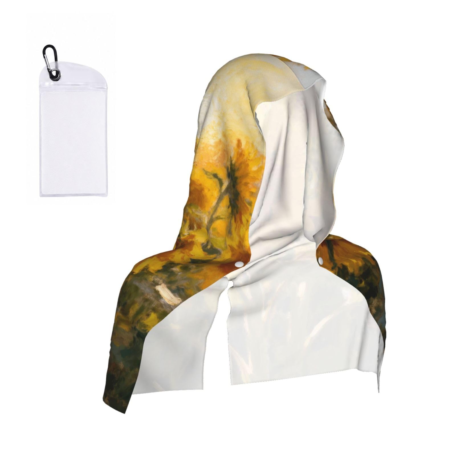 Afternoon sunflowers Cooling Towel Hooded-Instant Chill Neck Cover for Sports, UV Cooling Rag for Running Gym